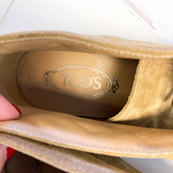 Tod’s Mens Size 8 Chukka Suede Leather Ankle Boots Tan - Picture 7 of 9